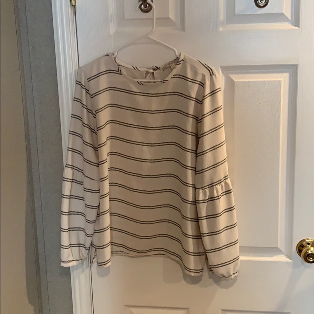 Loft Striped Flare Sleeve Top